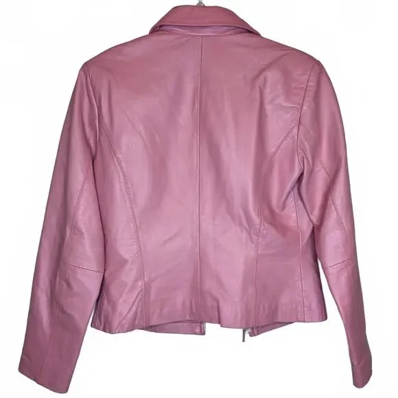 Yvonne & Marie Petite Pink Lambs Leather Jacket Size PP - Picture 2 of 8